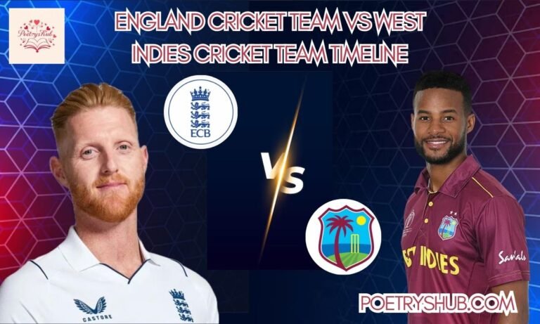 England Cricket Team vs West Indies Cricket Team Timeline