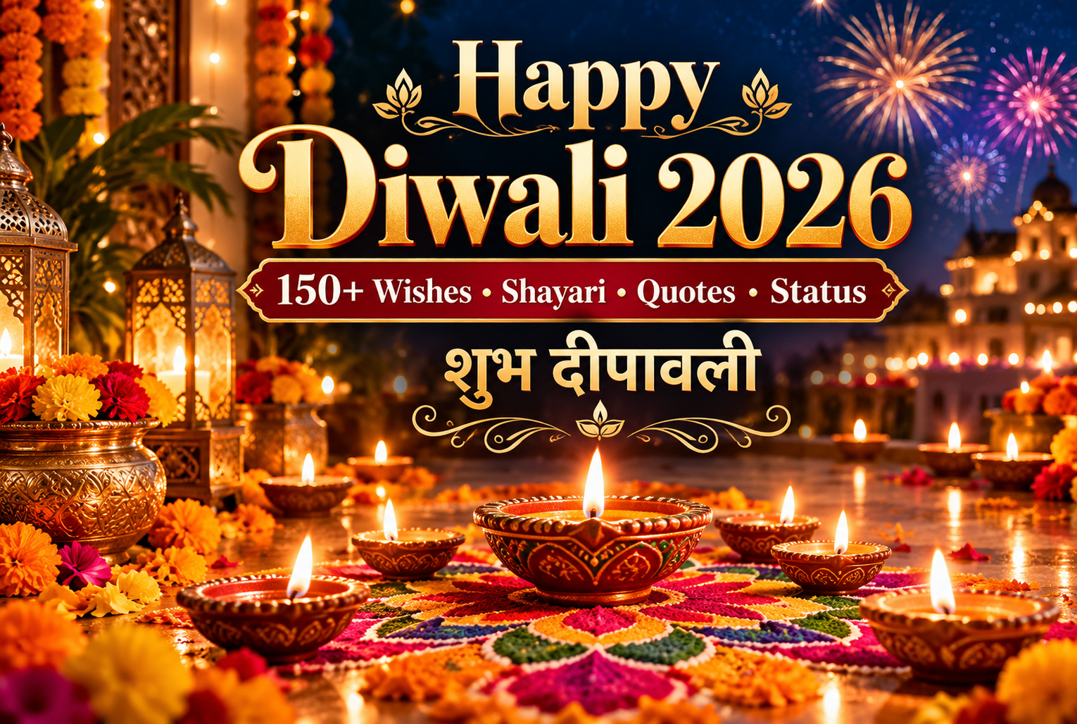 Diwali Wishes 2026 in Hindi with Happy Diwali Shayari Quotes and WhatsApp Status